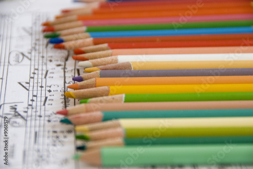 color pencisl on music scores