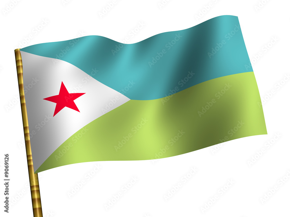 National Flag. Djibouti National Flag. Djibouti