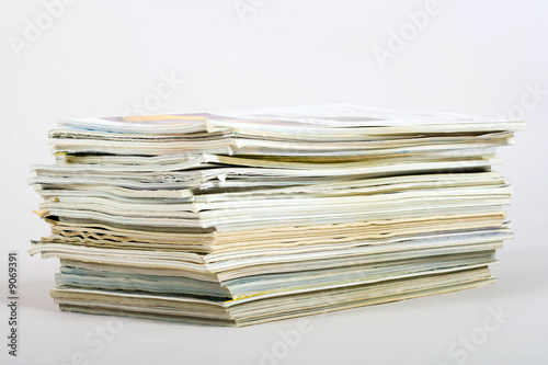 Stack of paper on neutral background close up