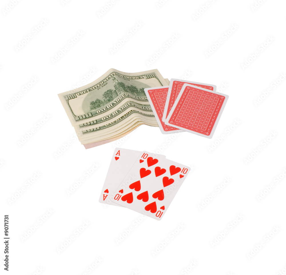 Hundred dollar denominations and a cards Hundred dollar denominations and a cards