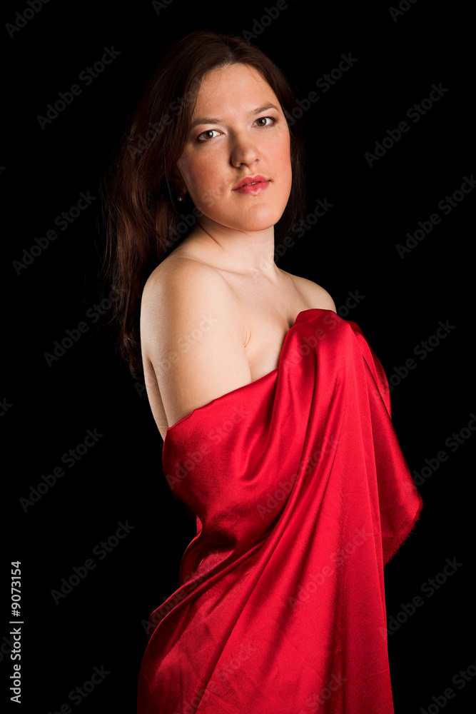Young beautiful girl on black isolated background Young beautiful girl on black isolated background
