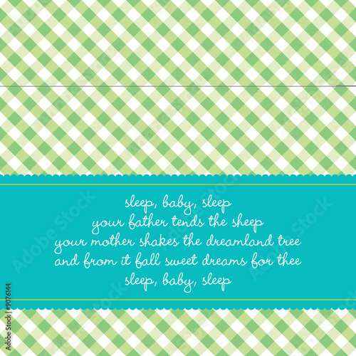 Birth announcement or greeting card with vichy background