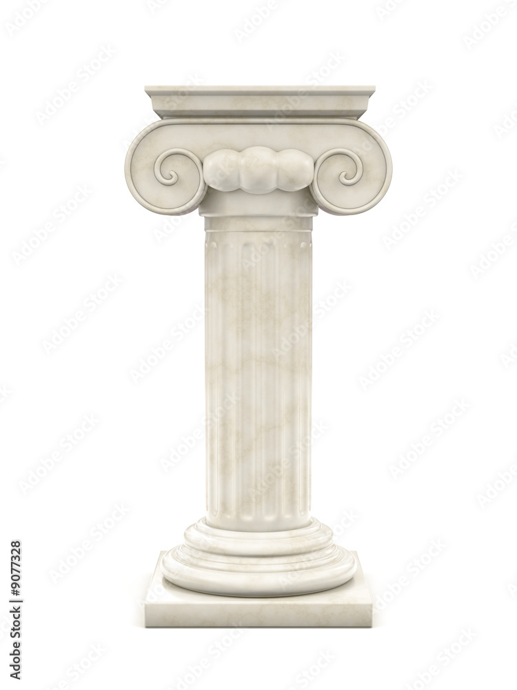 Naklejka premium marmurowa kolumna na białym tle