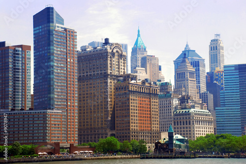 cityscape of New York City from river