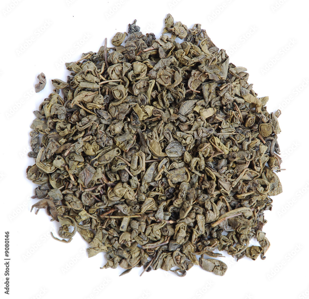 Aromatic green tea leaves Aromatic green tea leaves