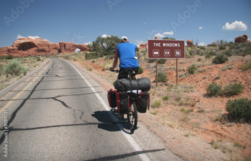Cycling in Windows section. Arches national park. Utah. USA