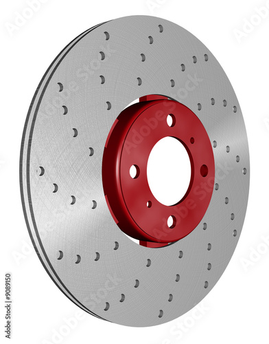 double disc brake rotor separated on white path included