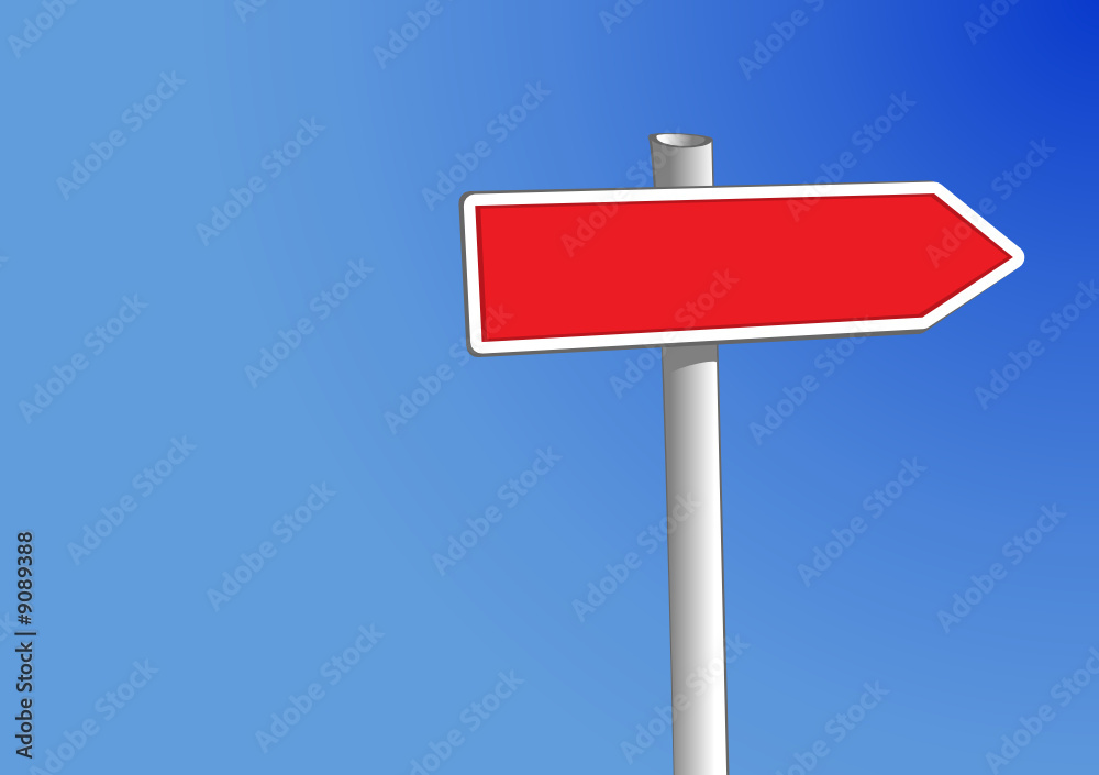 Signpost with one arrow (vector) to add your own text Signpost with one arrow (vector) to add your own text