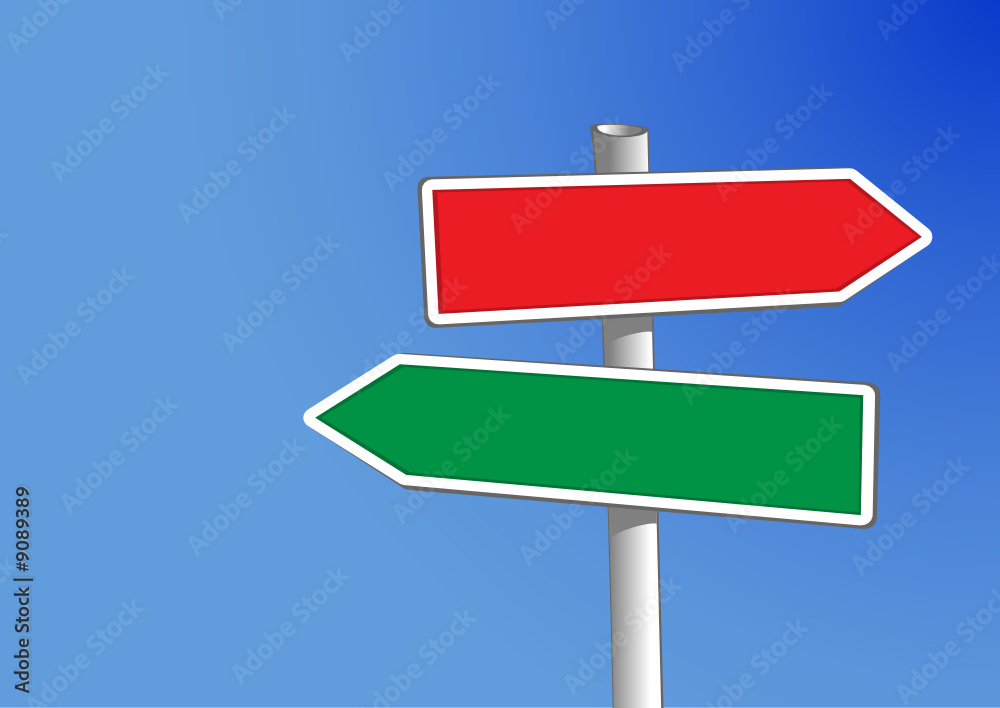 Signpost with two arrows (vector) to add your own text Signpost with two arrows (vector) to add your own text