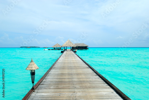 beautiful ocean view from tropical island in Maldives © senai aksoy