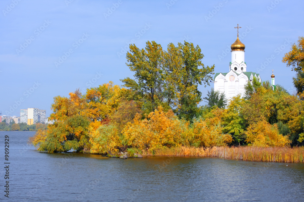 Church on the river Dnepr in Dnepropetrovsk, Ukraine Church on the river Dnepr in Dnepropetrovsk, Ukraine