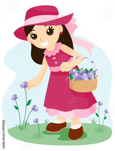 Girl Picking Flowers