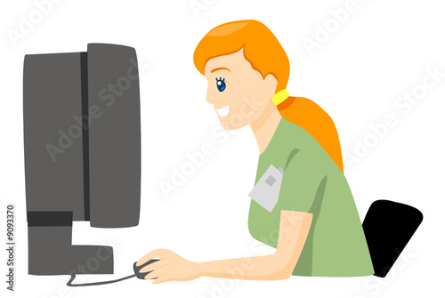 Nurse Using Computer