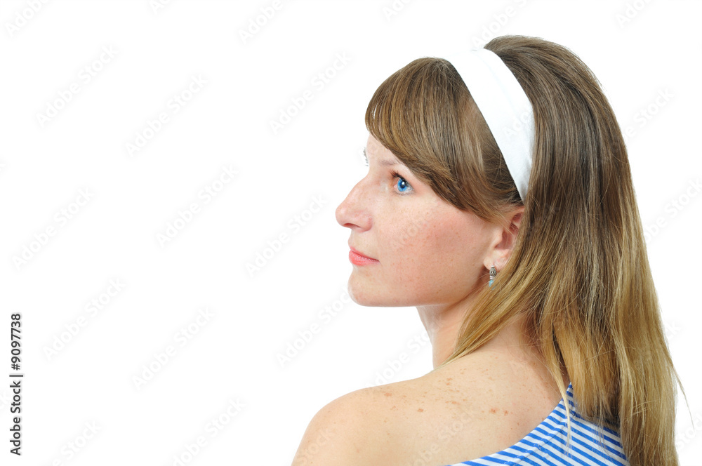 portrait of the beauty blue-eyed girl. isolated over white portrait of the beauty blue-eyed girl. isolated over white