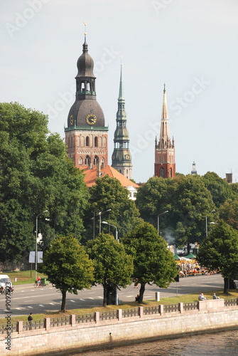 Spikes of Riga. A cathedral and Peter's church