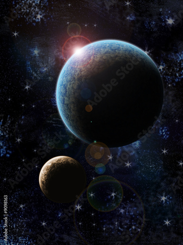 Two planets illustration #9098163