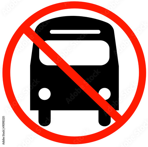 bus with not allowed symbol