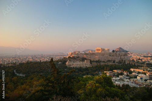 Akropolis bei Sonnenuntergang