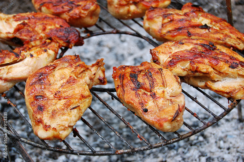 Grilled chicken breast barbeque