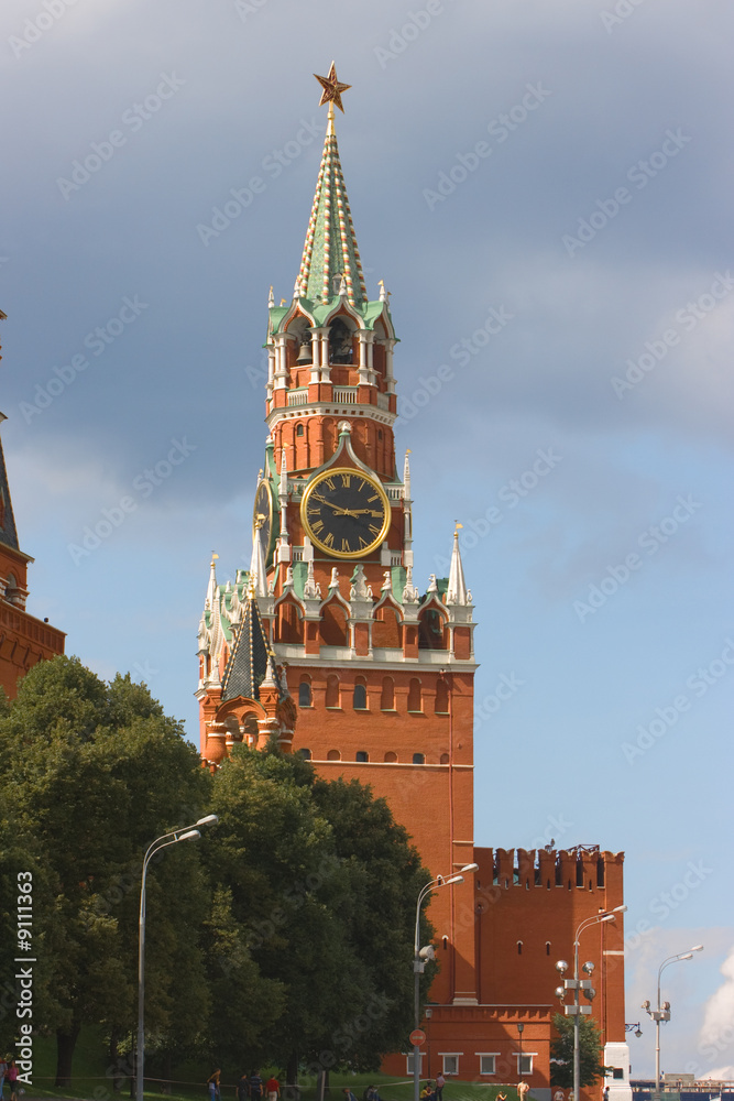 Spasskaya tower in the Read Square within the Kremlin.