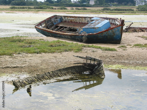 Cimetière de bateaux sur l'Ile d'Arz