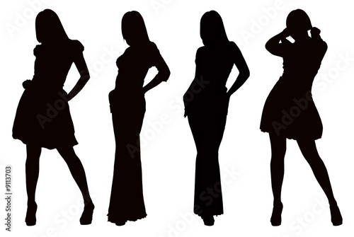 Silhouette of a young posin...