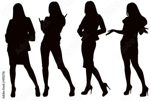 Silhouette of a young posin...