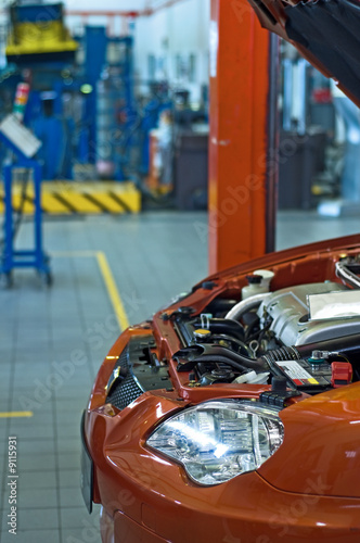 Car service in workshop