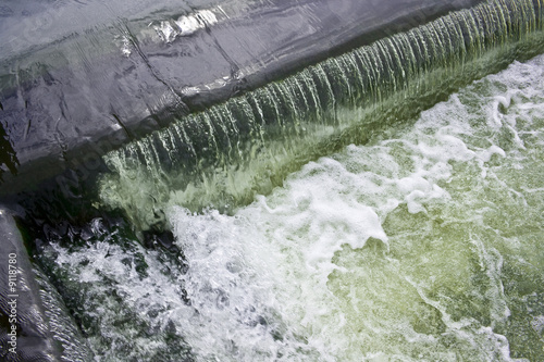 Artificial waterfall in solar illumination