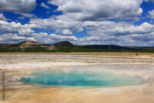 The scenery at Midway Geyser Basin in Yellowstone National Park