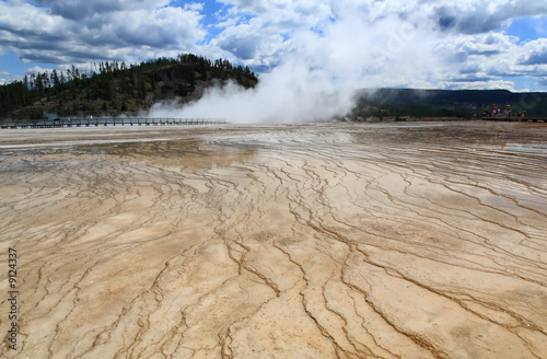 The scenery at Midway Geyser Basin in Yellowstone National Park
