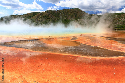 The scenery at Midway Geyser Basin in Yellowstone National Park