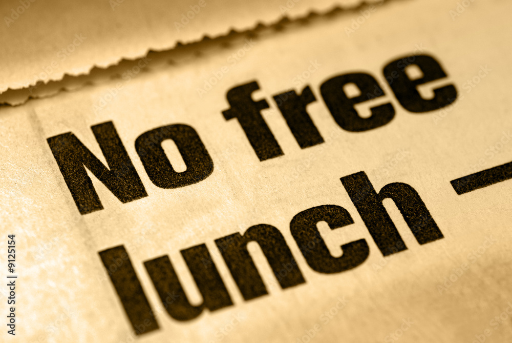 Selective Focus Macro of No Free Lunch News Headline Selective Focus Macro of No Free Lunch News Headline