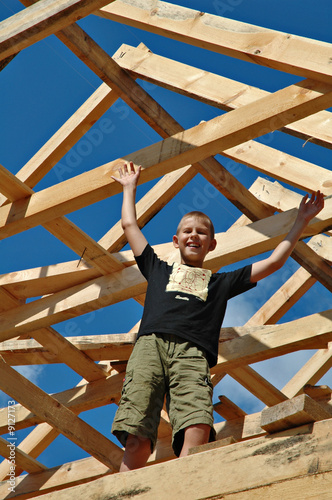The teenager is pleased to construction new house