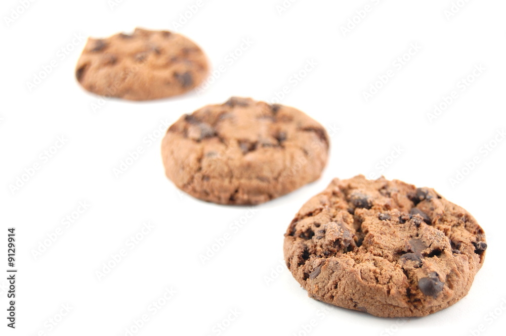 Some cookies isolated on a white background.