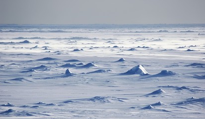 Fotobehang Zuidpoolgebied Eindeloze sneeuwvlakten van Antarctica  © staphy