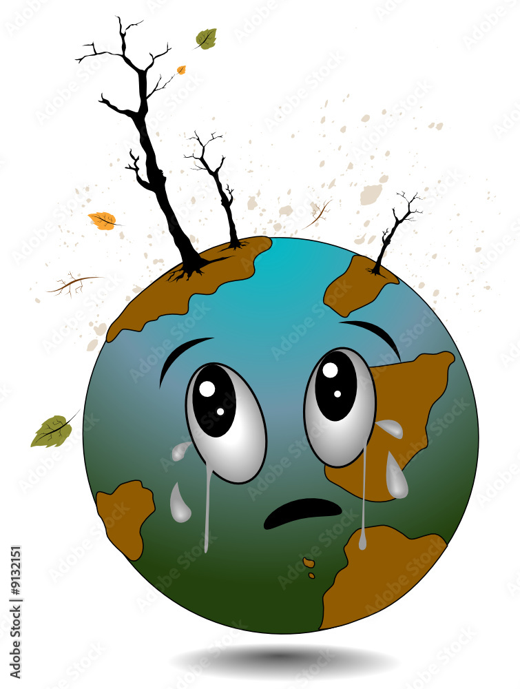 Sad Earth Stock Vector | Adobe Stock