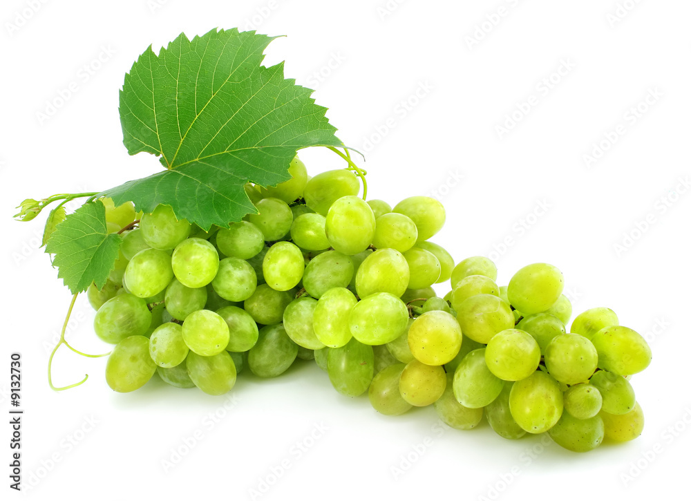 cluster of green grape isolated on white background cluster of green grape isolated on white background