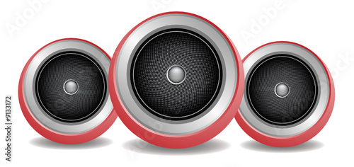 red speakers