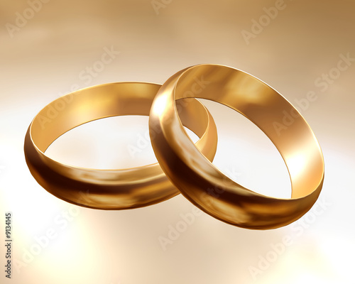 two golden wedding rings photo