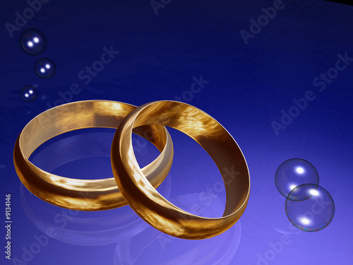 two golden wedding rings