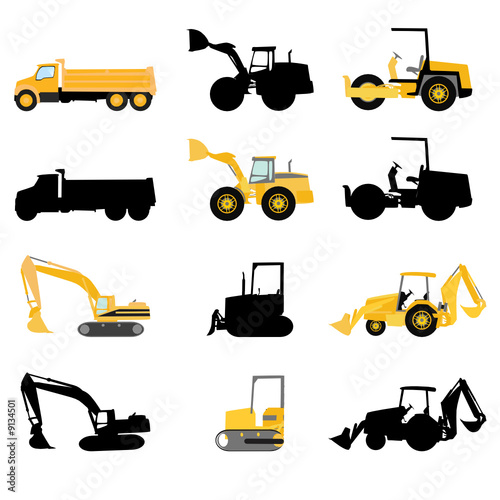 construction machines vector