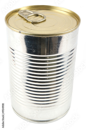 Tin can. Isolated on a white background.