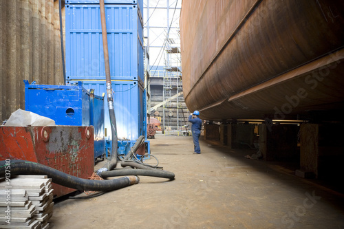 Inside dry dock