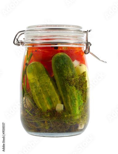 Can with vegetables isolated over white background