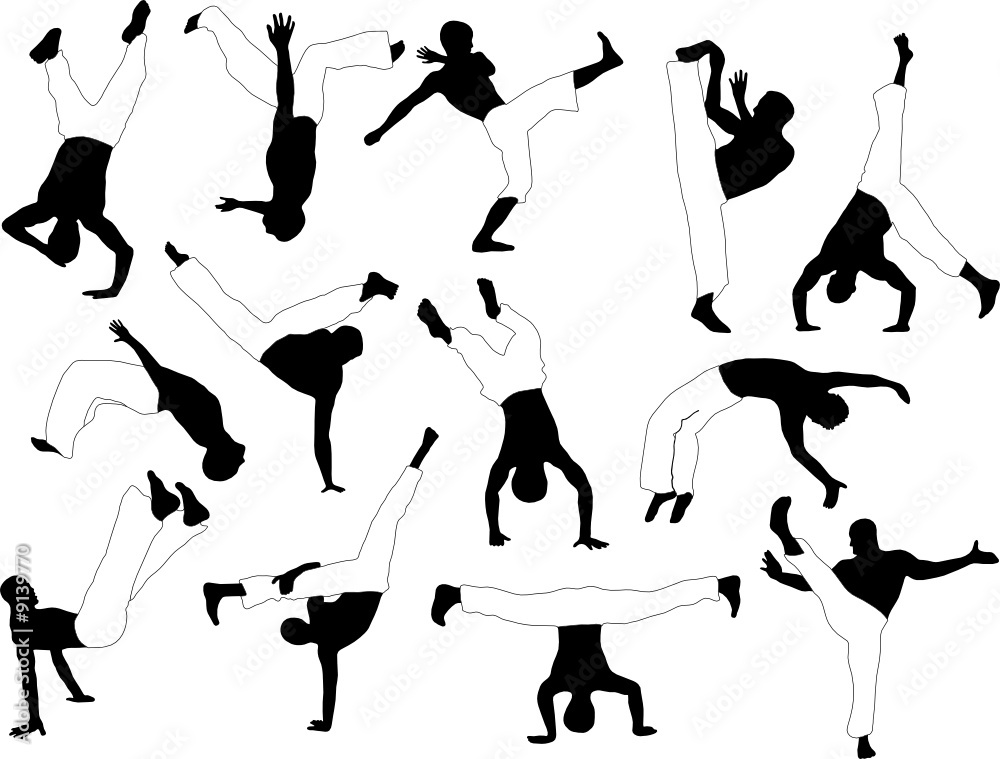 Capoeira silhouettes