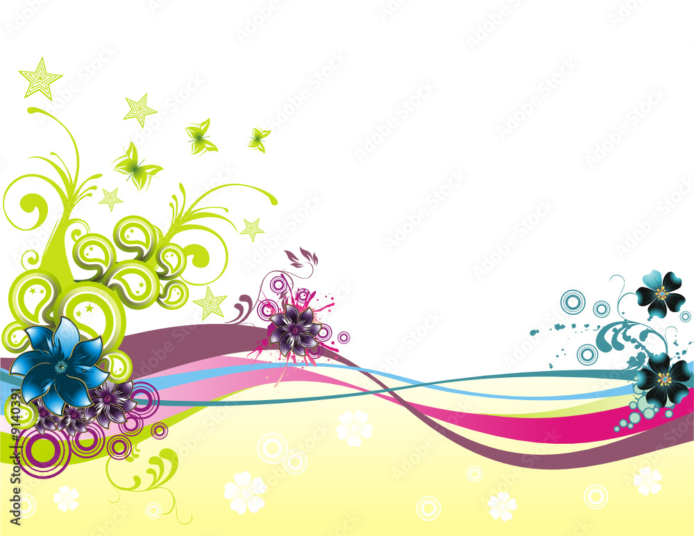 vector fantasy flower and butterfly illustration vector fantasy flower and butterfly illustration