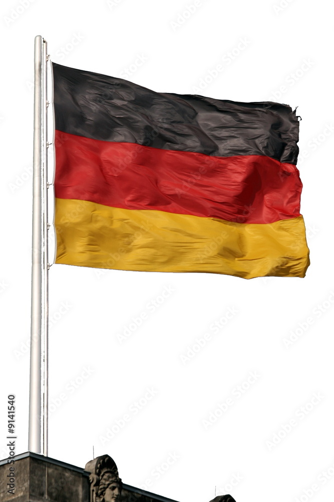 Deutschlandfahne, wehend im Wind,