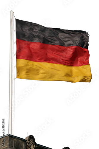 Obraz na płótnie Deutschlandfahne, wehend im Wind, w salonie