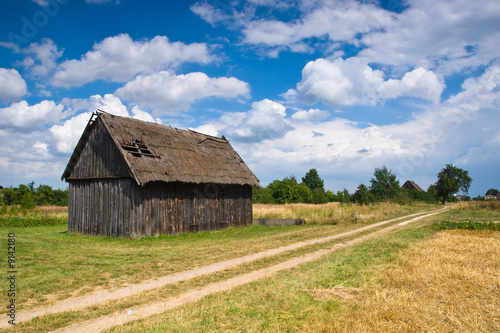 Old barn at the back of village, Poland